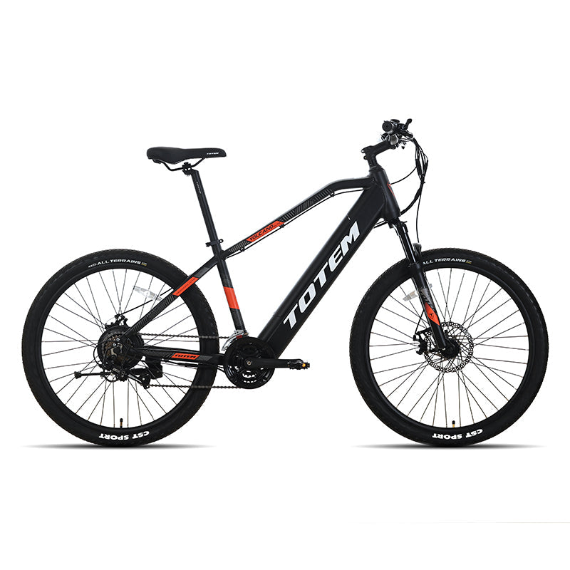 TOTEM Volcano 27.5" Electric Mountain Bike with Fenders 500W Rear HUB Motor 48V 10.4Ah Battery