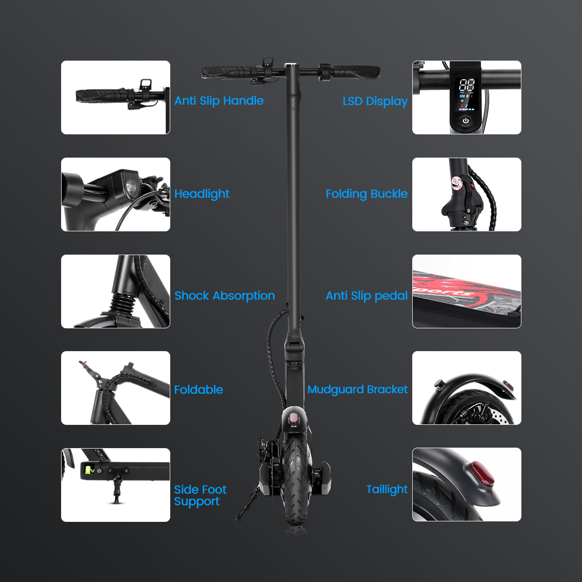 AILIFE CK85 8.5" Foldable Electric Scooter 350W Motor 36V 10Ah Battery