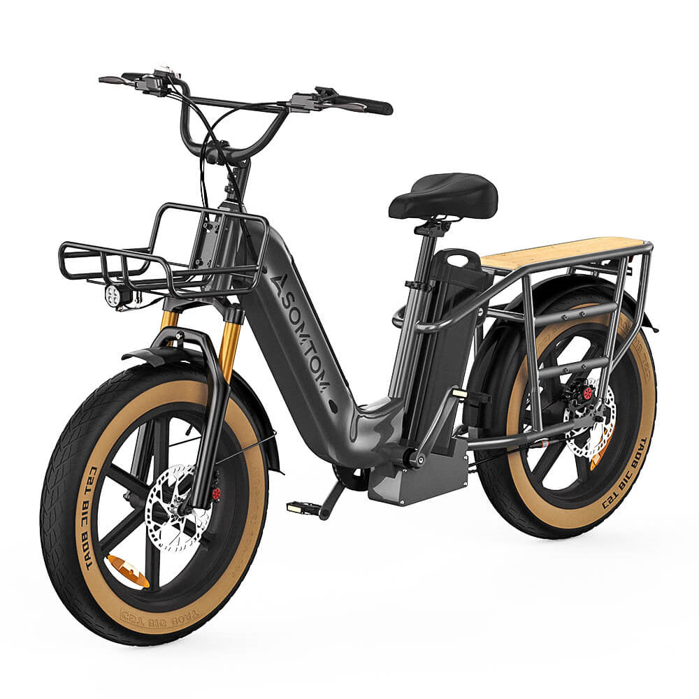 ASOMTOM MAMMOTH 20" Cargo Electric Bike 750W Motor 48V 15Ah Dual Battery