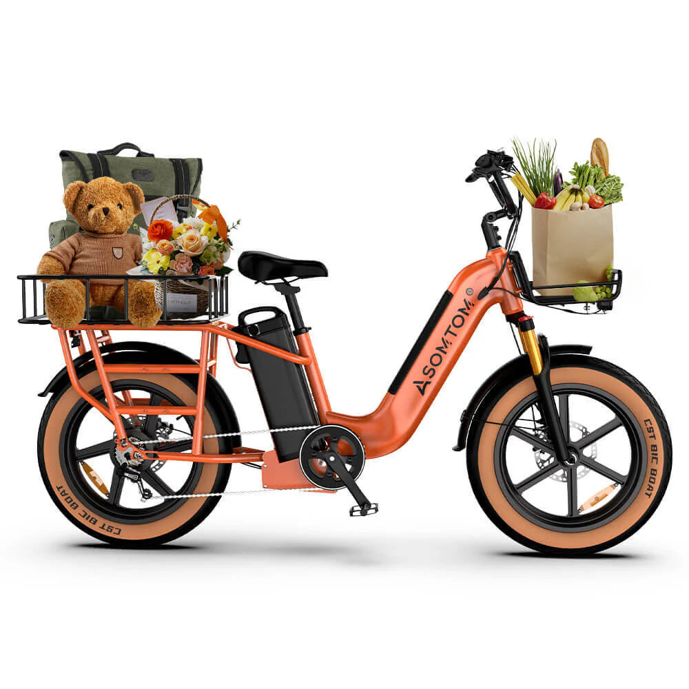 ASOMTOM MAMMOTH 20" Cargo Electric Bike 750W Motor 48V 15Ah Dual Battery