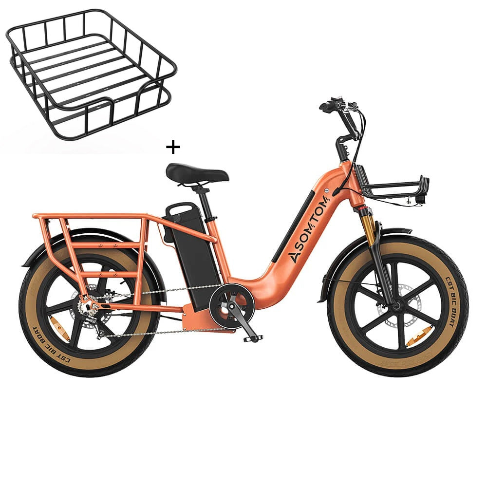 ASOMTOM MAMMOTH 20" Cargo Electric Bike 750W Motor 48V 15Ah Dual Battery