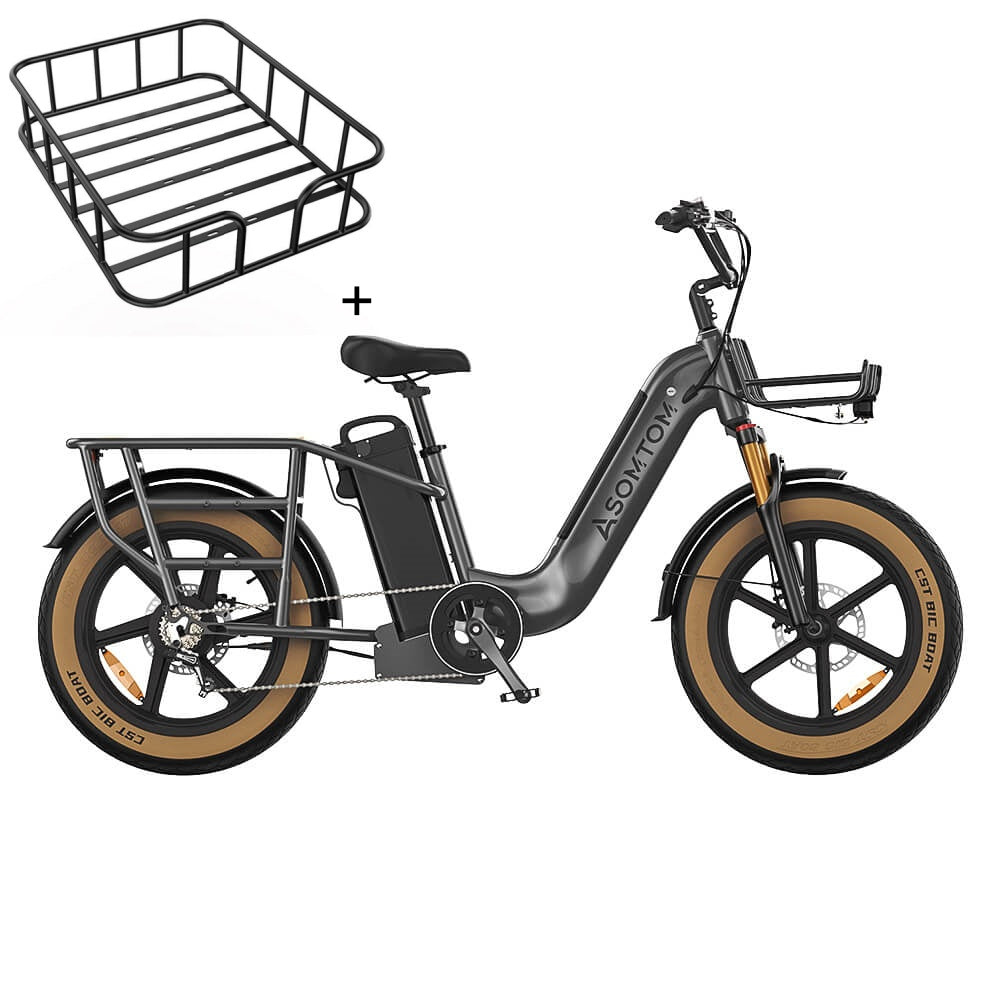 ASOMTOM MAMMOTH 20" Cargo Electric Bike 750W Motor 48V 15Ah Dual Battery