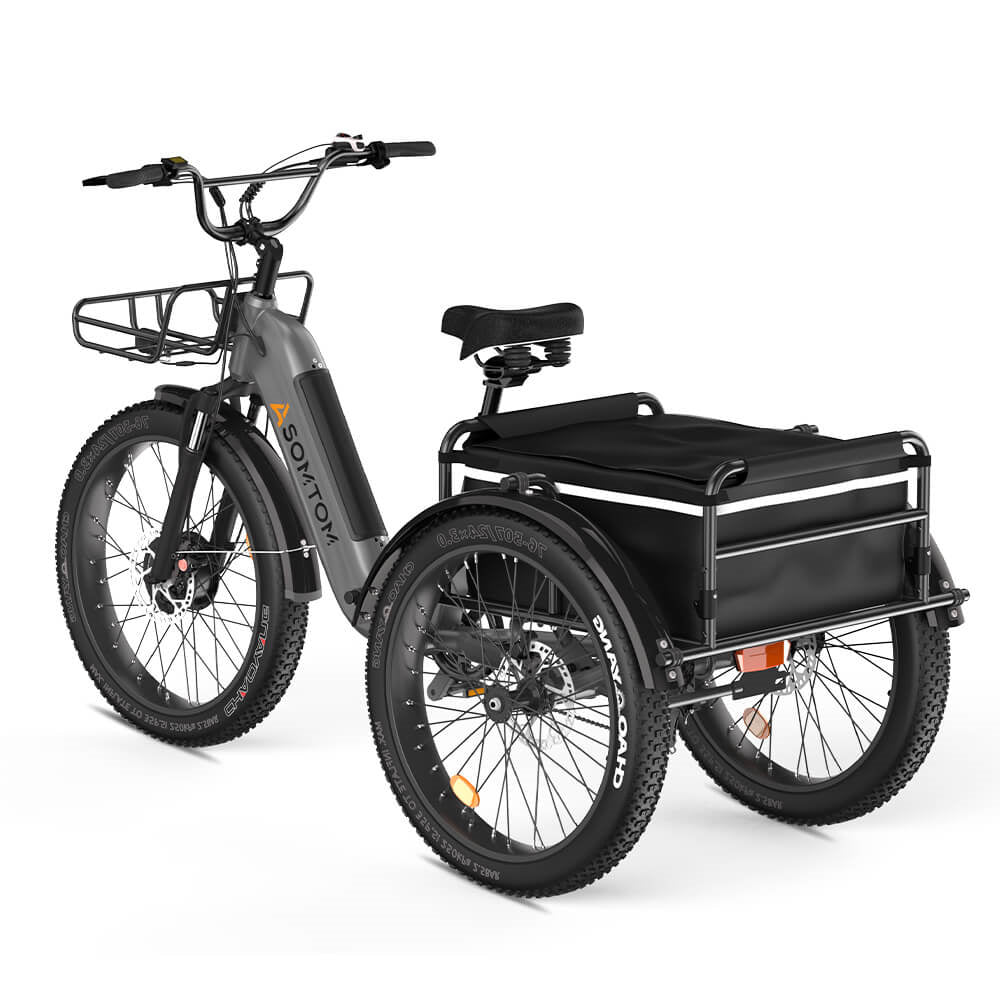 ASOMTOM WHALE 24" High-Capacity Durable Electric Trike 500W Motor 48V 15Ah Battery