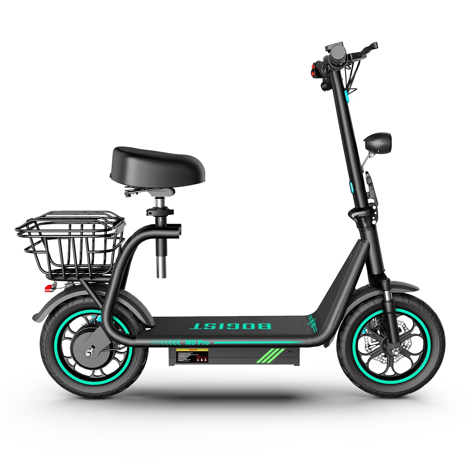 BOGIST M5 Pro 12" Electric Scooter 500W Motor 48V 13Ah Battery Seat and Cargo Carrier