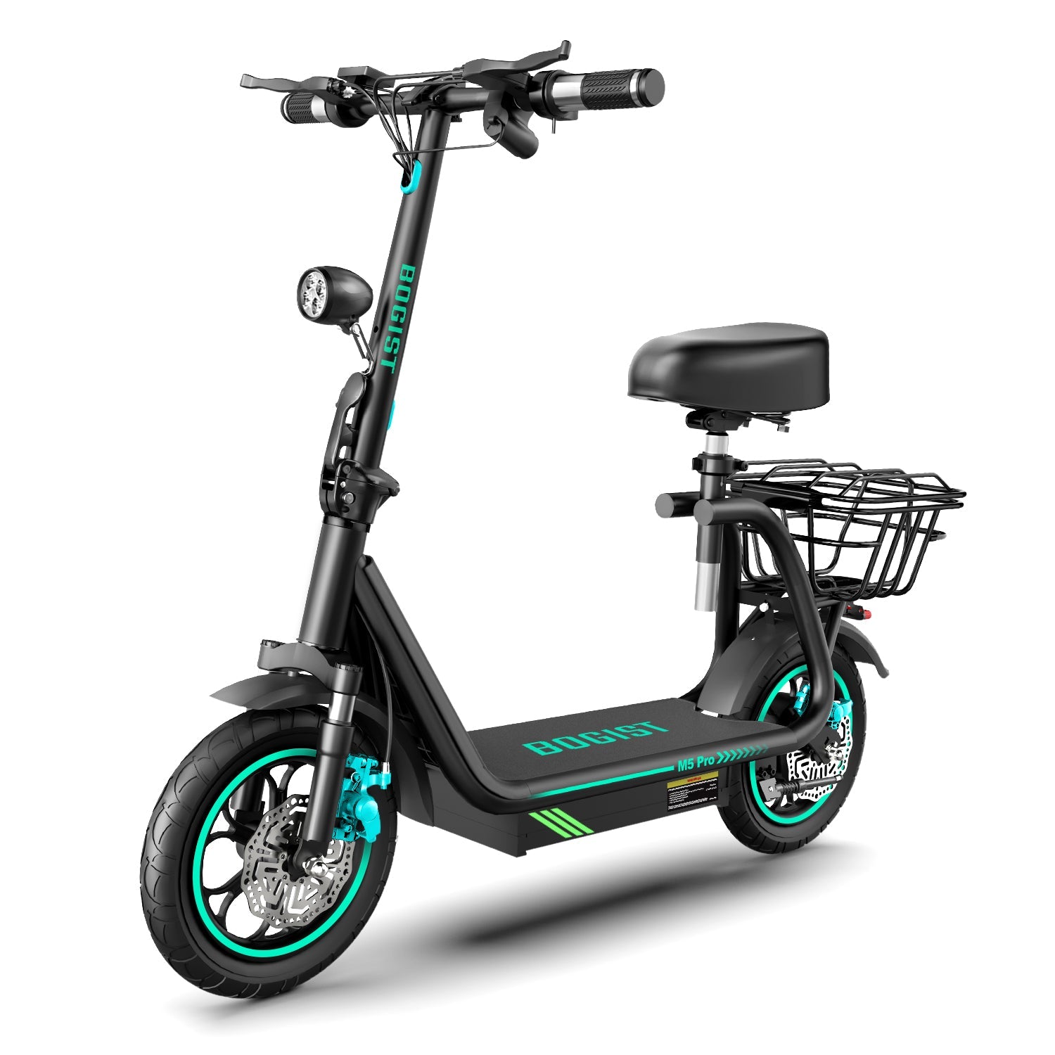 BOGIST M5 Pro 12" Electric Scooter 500W Motor 48V 13Ah Battery Seat and Cargo Carrier