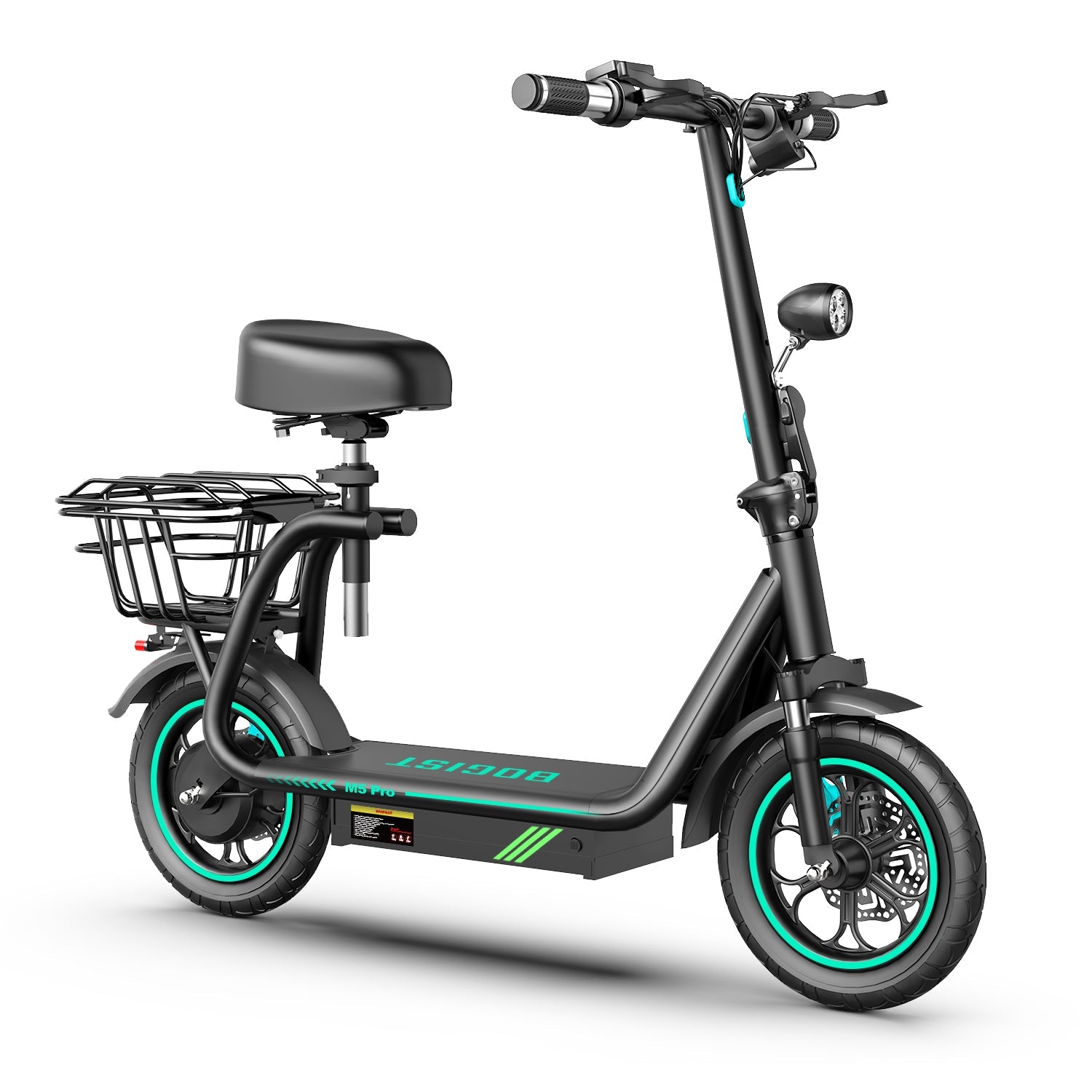 BOGIST M5 Pro 12" Electric Scooter 500W Motor 48V 13Ah Battery Seat and Cargo Carrier