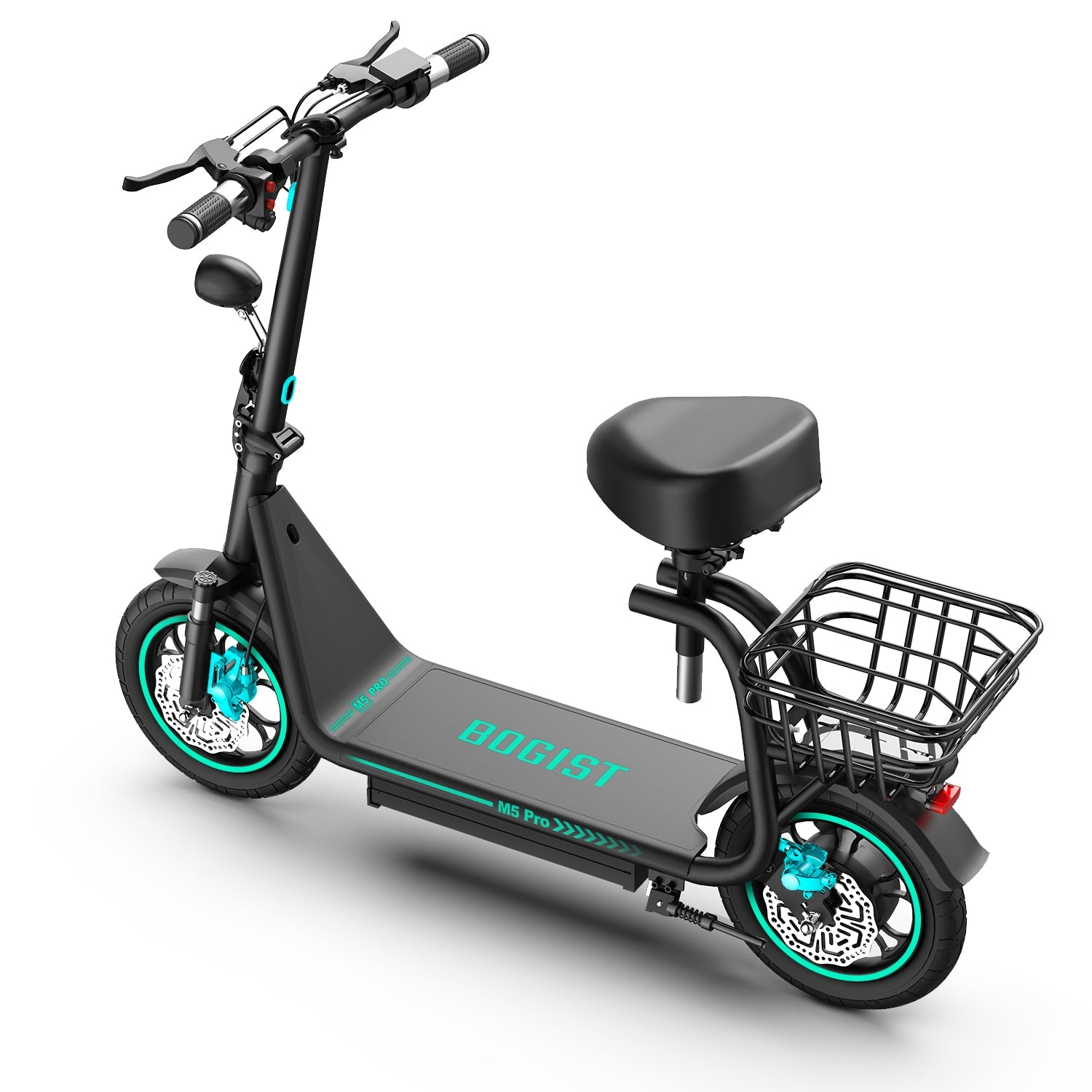 BOGIST M5 Pro 12" Electric Scooter 500W Motor 48V 13Ah Battery Seat and Cargo Carrier