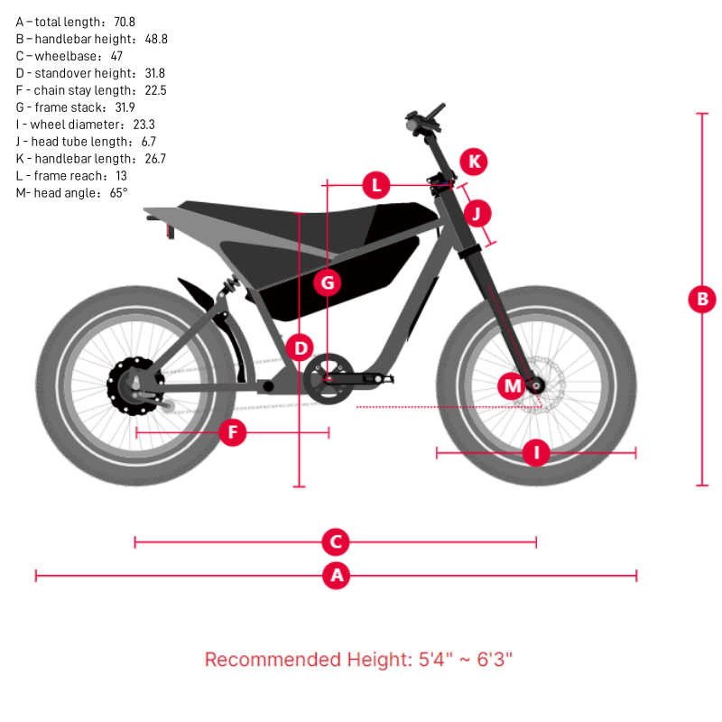 HIMIWAY C5 20" Sport Version Electric Motorbike 750W (US)/ 250W (EU) Motor 48V 20Ah Battery