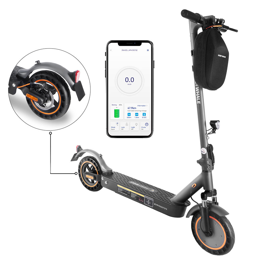 HONEY WHALE E9 Max 10" Foldable Electric Scooter 500W Motor 36V 10Ah Battery (ABE)