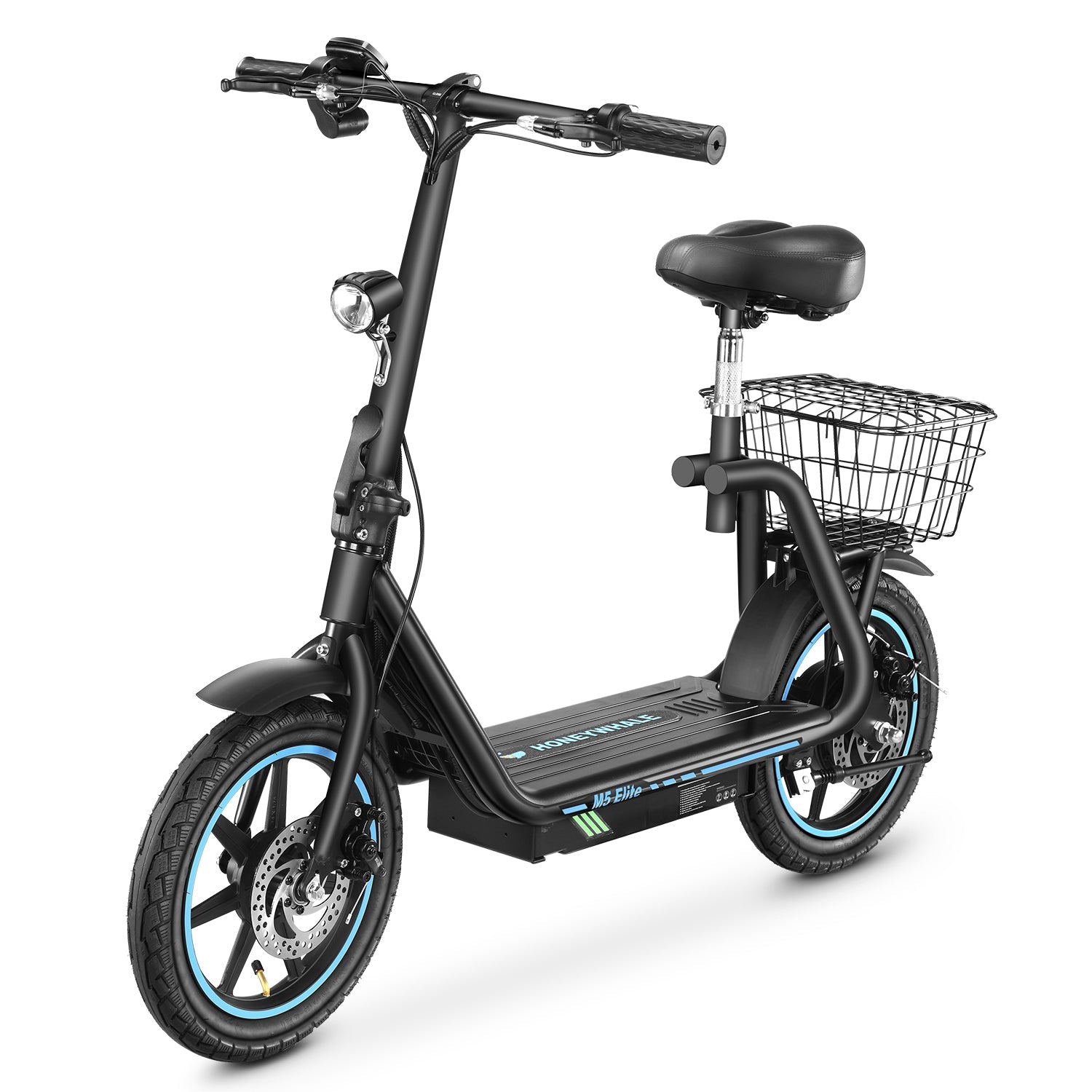 HONEY WHALE M5 Elite 14" Folding Electric Scooter 500W Motor 48V 13Ah Battery