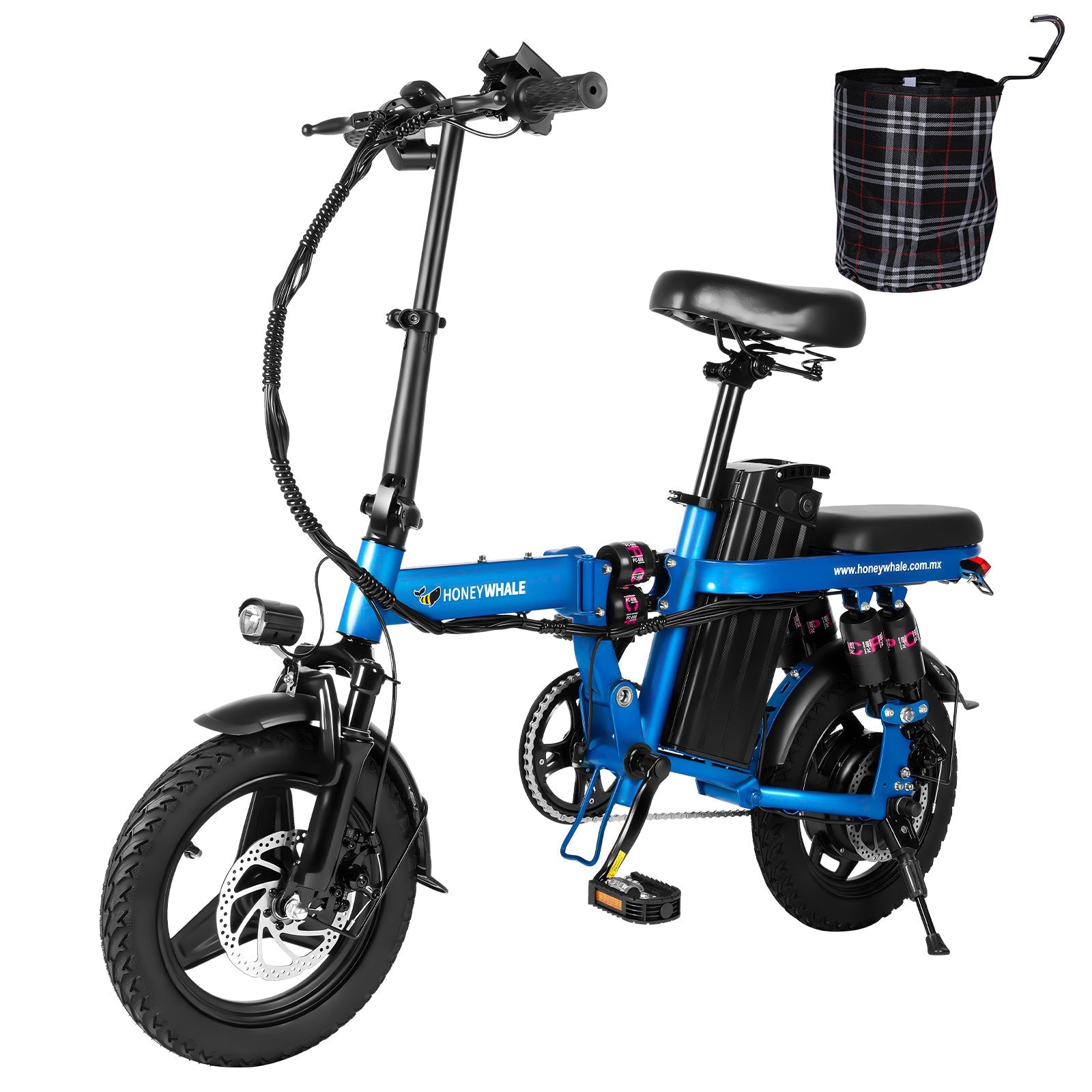 HONEY WHALE S6 Pro 14" Folding Electric Bike 350W Brushless Motor 48V 15Ah Battery