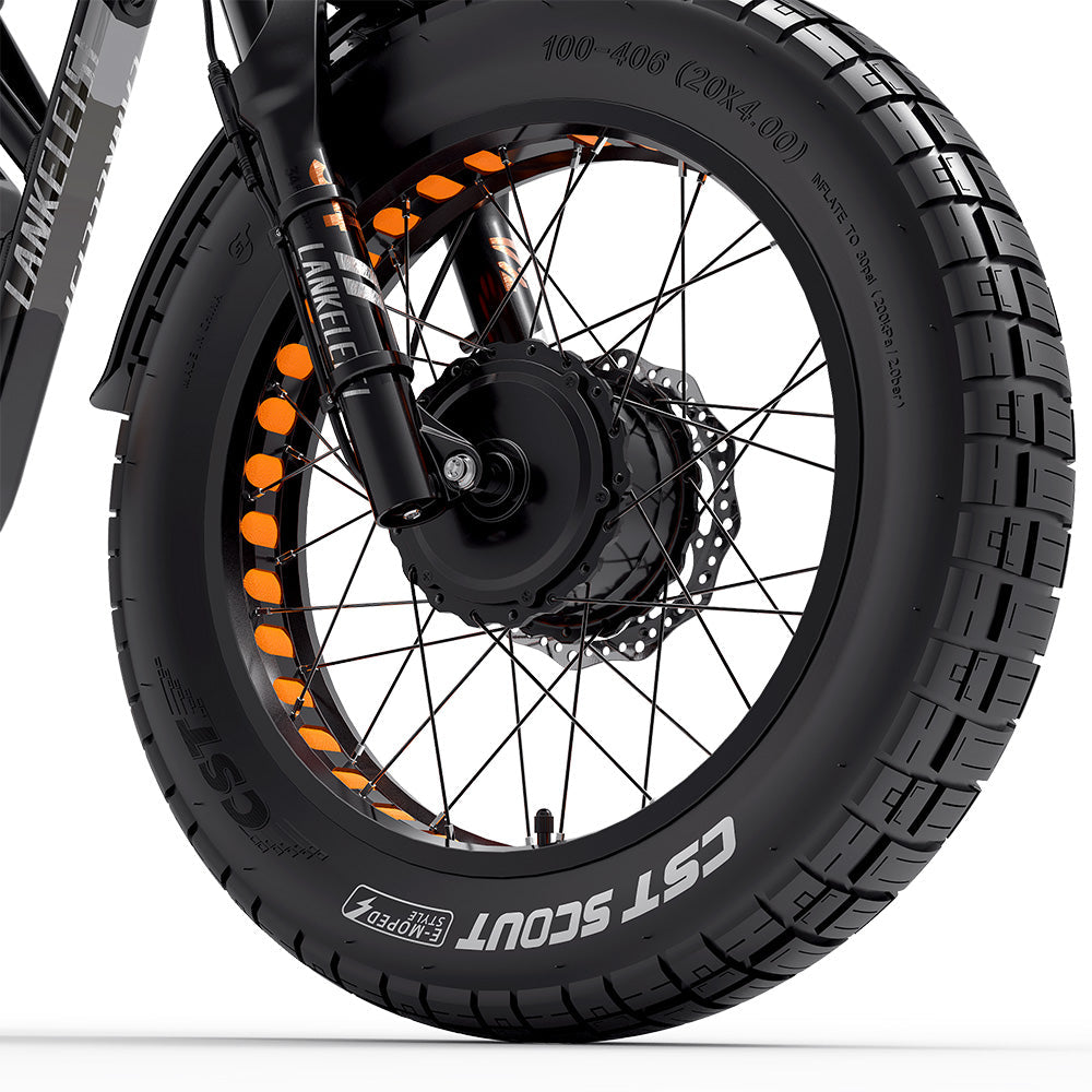 LANKELEISI X-Black Knight 20" Fat Tire All-Terrain Electric Bike 2000W Dual Motor 48V 45Ah Battery