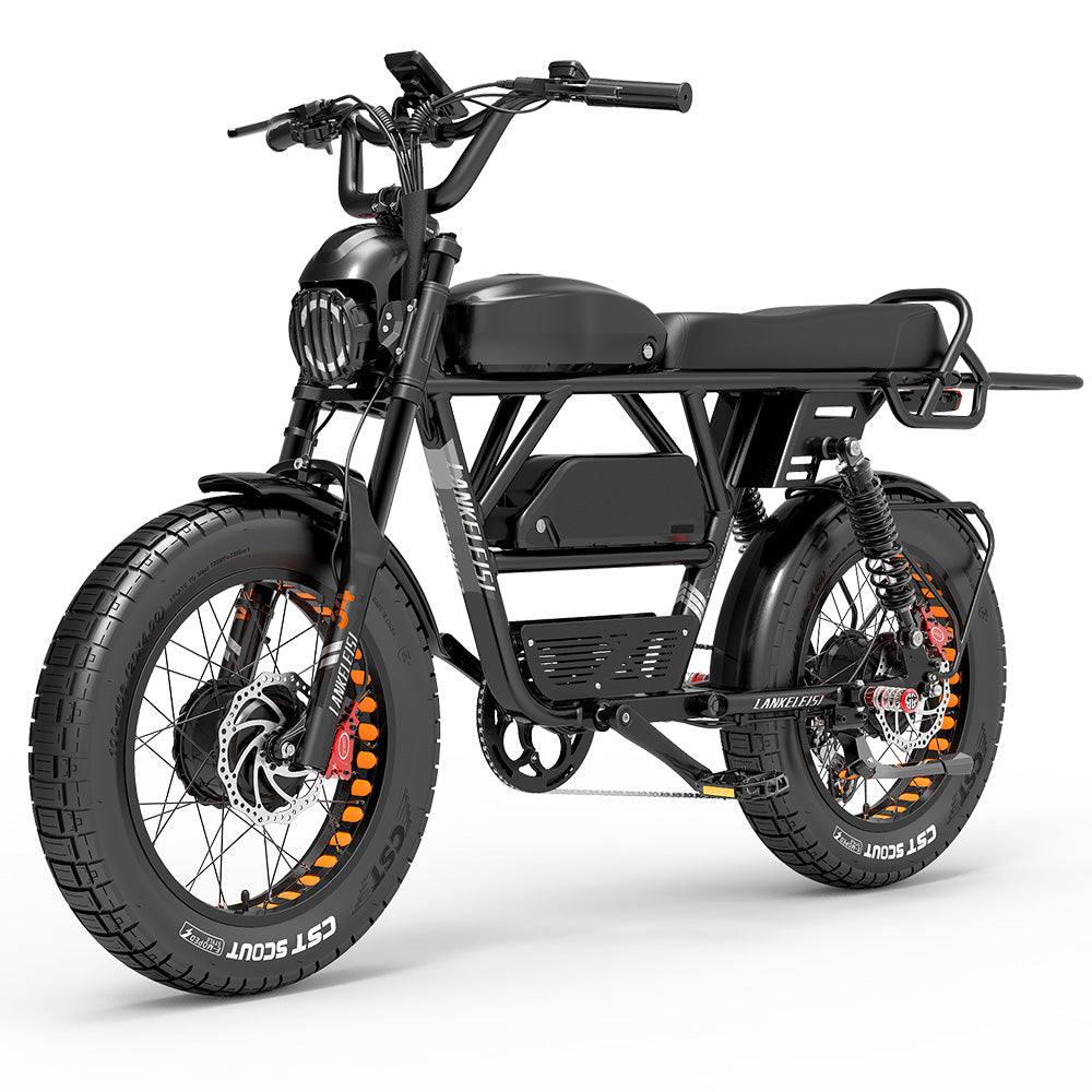 LANKELEISI X-Black Knight 20" Fat Tire All-Terrain Electric Bike 2000W Dual Motor 48V 45Ah Battery