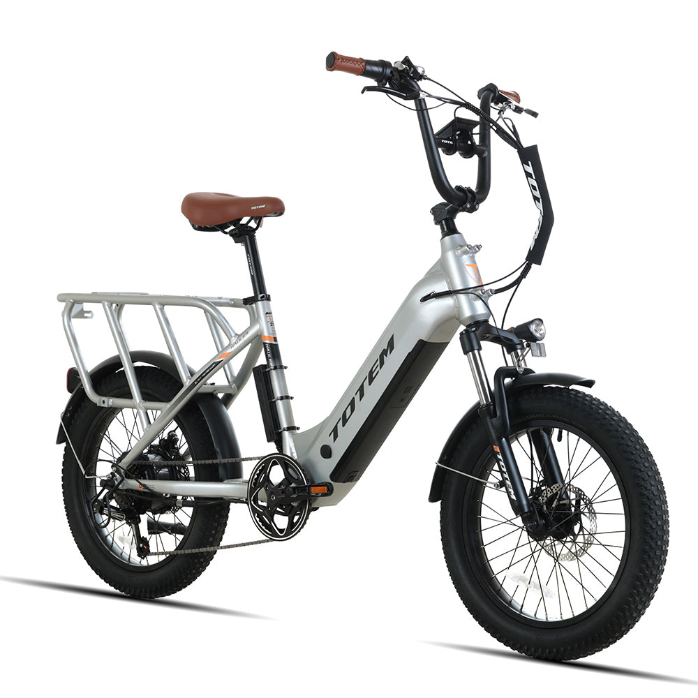 TOTEM Hauler 20" Fat Tire Electric Utility Bike 750W Geared Hub Motor 48V 15Ah Battery